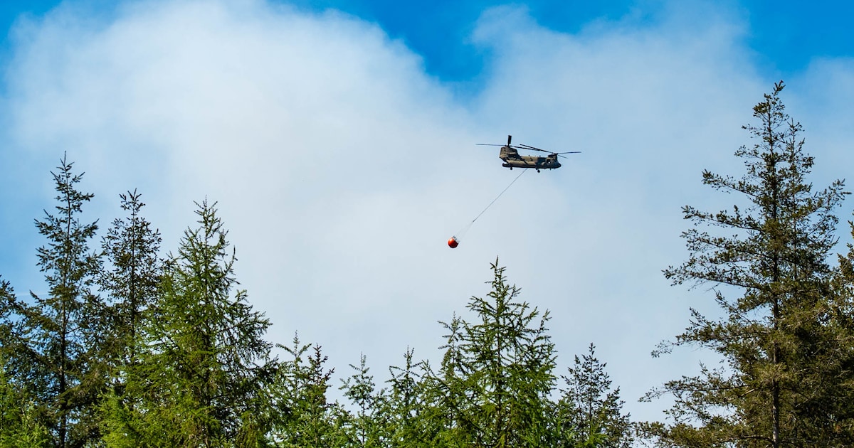Ruim 30.000 vierkante meter bos in brand bij Kessel: blushelikopter ingezet