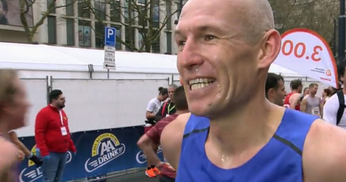 Arjen Robben loopt marathon Rotterdam binnen 3 uur: ‘Te gek, deze kan ...