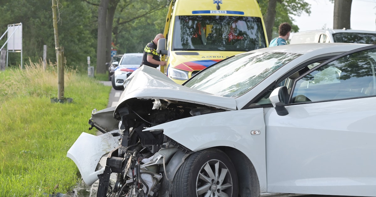 Auto klapt op boom bij Etten-Leur, bestuurder naar ziekenhuis