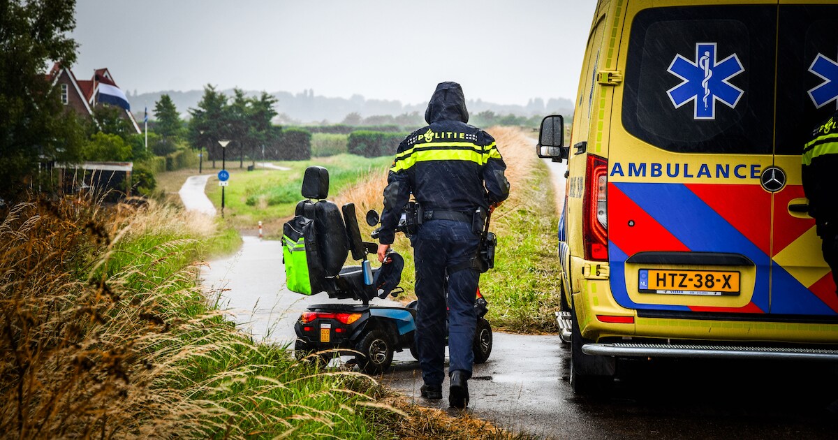 Scootmobieler rijdt van dijk in Zierikzee en komt in bosjes terecht