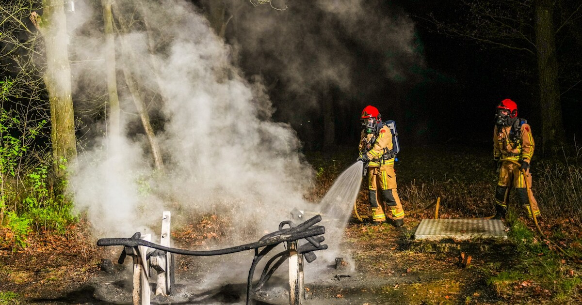 Opnieuw brand in bossen bij Budel: bankje in brand gestoken
