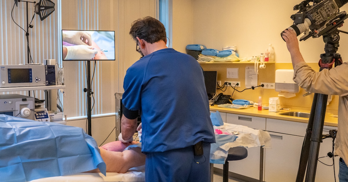 Spataderen worden hier weggelaserd onder het oog van publiek: ‘Mevrouw ligt te lachen’