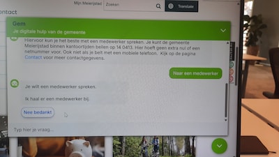 Niet alleen praten met een robot, maar ook chatten met een echte ambtenaar in Meierijstad