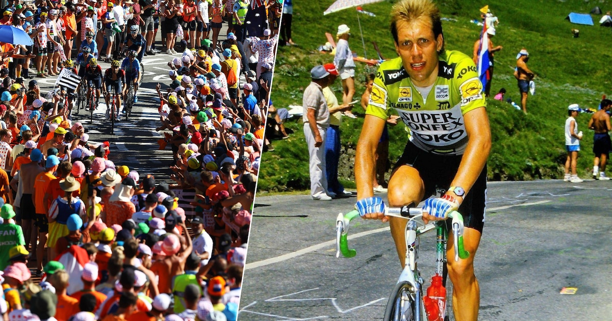 Gert Jakobs kon totaal niet klimmen, toch moest hij bergop remmen op de Alpe d’Huez: ‘Ik ging als ee