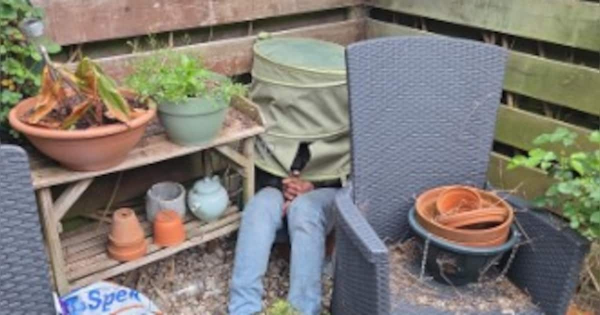 Insluiper probeert met bijzondere verstoptruc agenten om de tuin te leiden