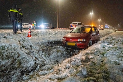 Auto raakt van de weg en belandt in de greppel bij Wesepe, bestuurder komt met schrik vrij