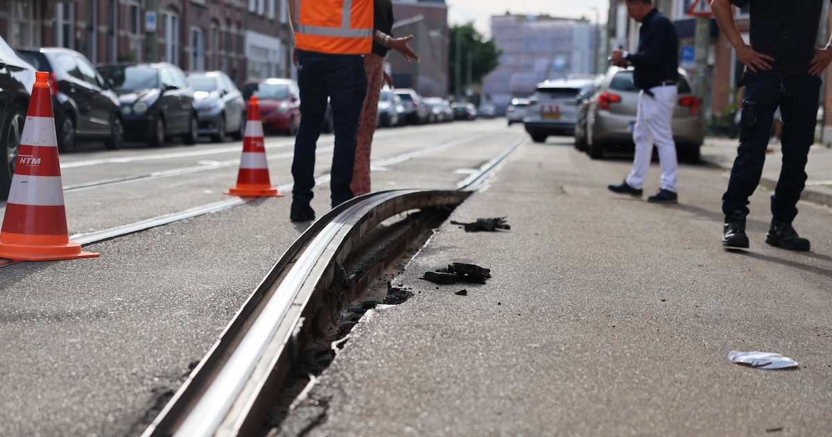 Tramrails zetten uit door warmte, tramverkeer in stad ligt tijdelijk plat