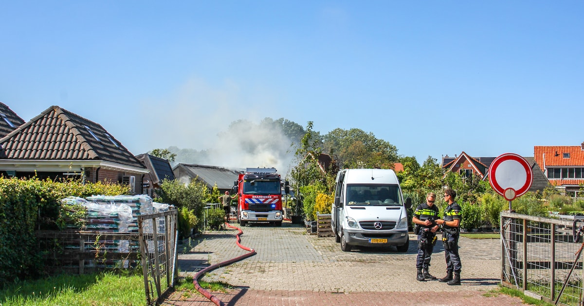 Brand in schuur met fitnessapparatuur in Marsum