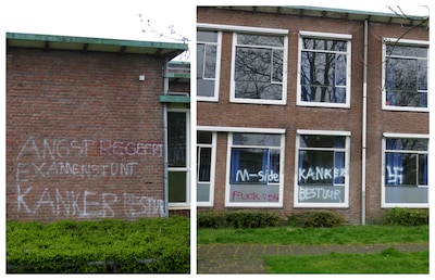 Verbod stunt leidt tot bekladden school (die ook alweer is schoongemaakt)