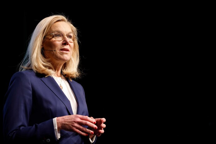 D66-partijleider Sigrid Kaag bij de campagne kick-off voor de gemeenteraadsverkiezingen.