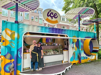Op de Maliebaan scoor je ijs uit een kleurrijke container: ‘Alles komt een beetje uit Utrecht’