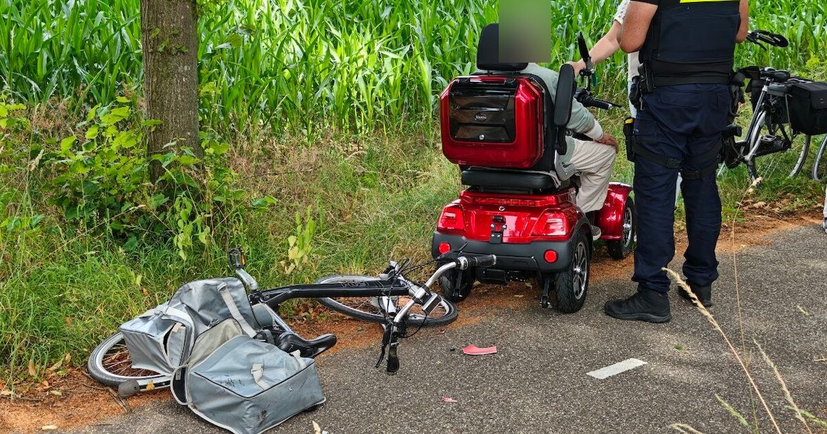Fietsster gewond na botsing met scootmobiel op fietspad in Corle