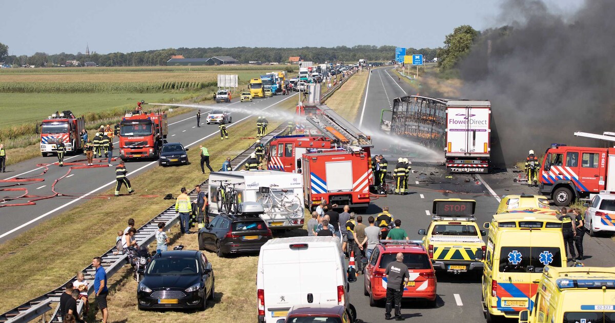 Vrachtwagenchauffeur (22) uit gemeente Het Hogeland overleden bij ernstig ongeluk op A6 tussen Lemme