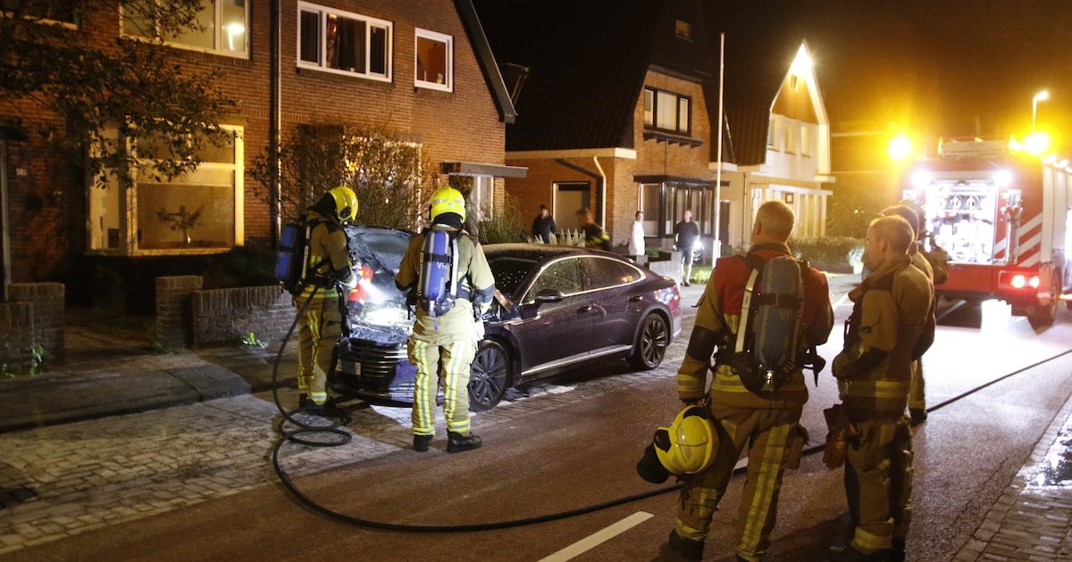 Alerte buurtbewoners blussen autobrand in Wijk aan zee