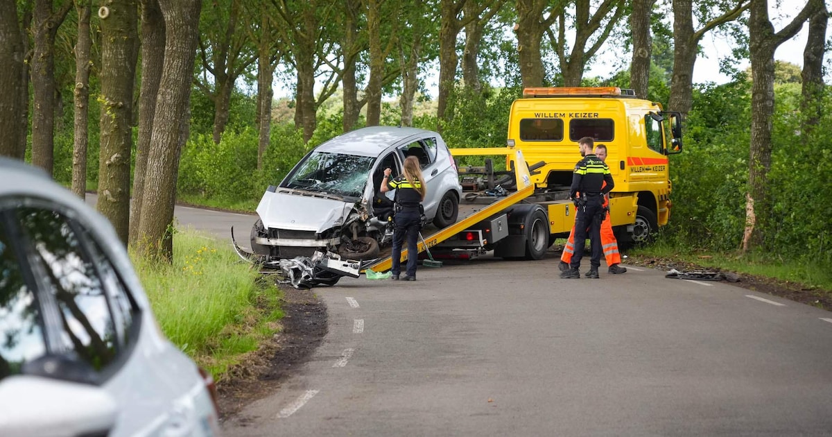 Auto komt tegen boom tot stilstand in Musselkanaal